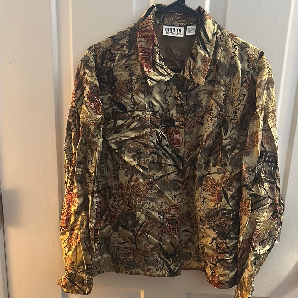 Chico’s Multicolor Earthy Floral Shirt